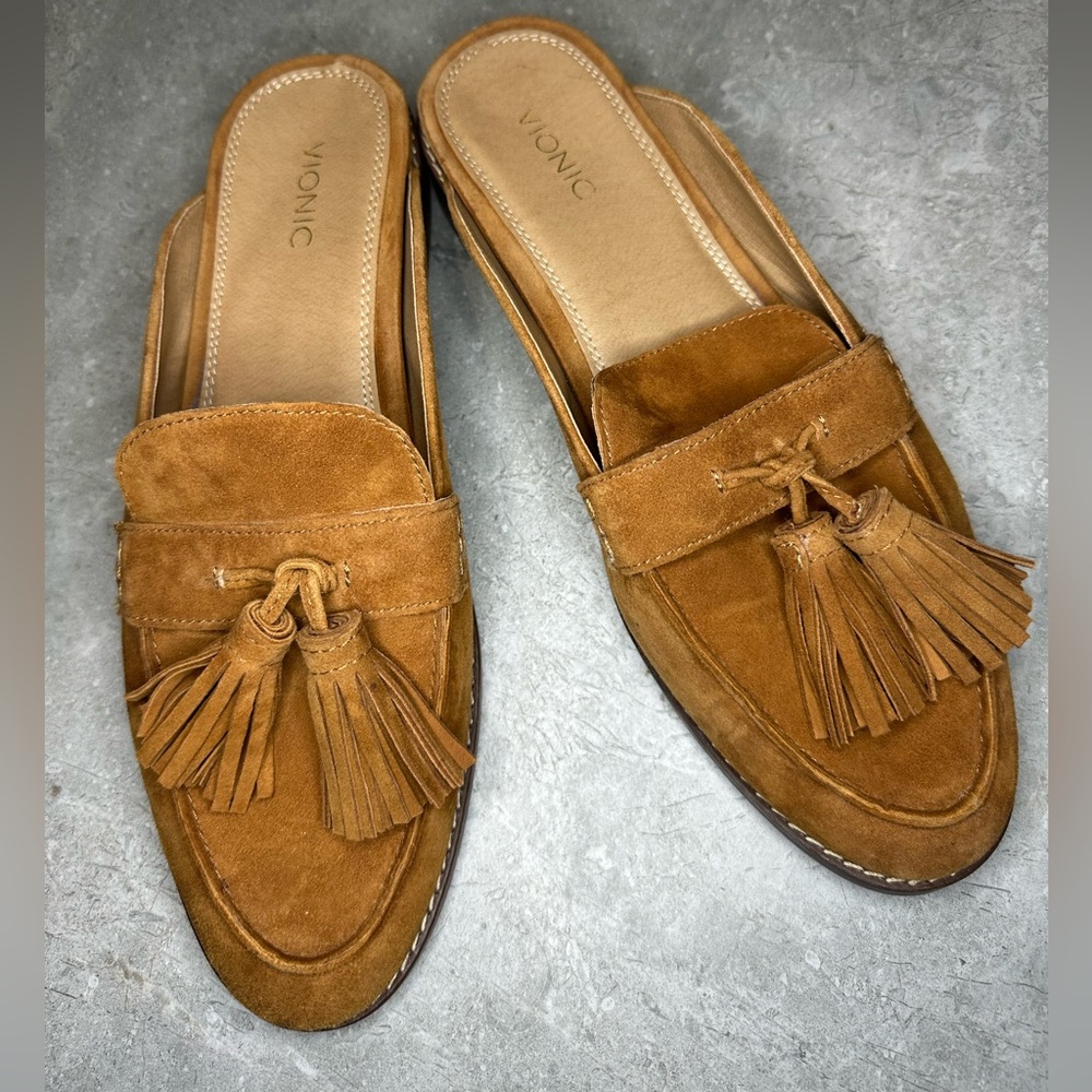 Vionic Brown Tassel Loafers